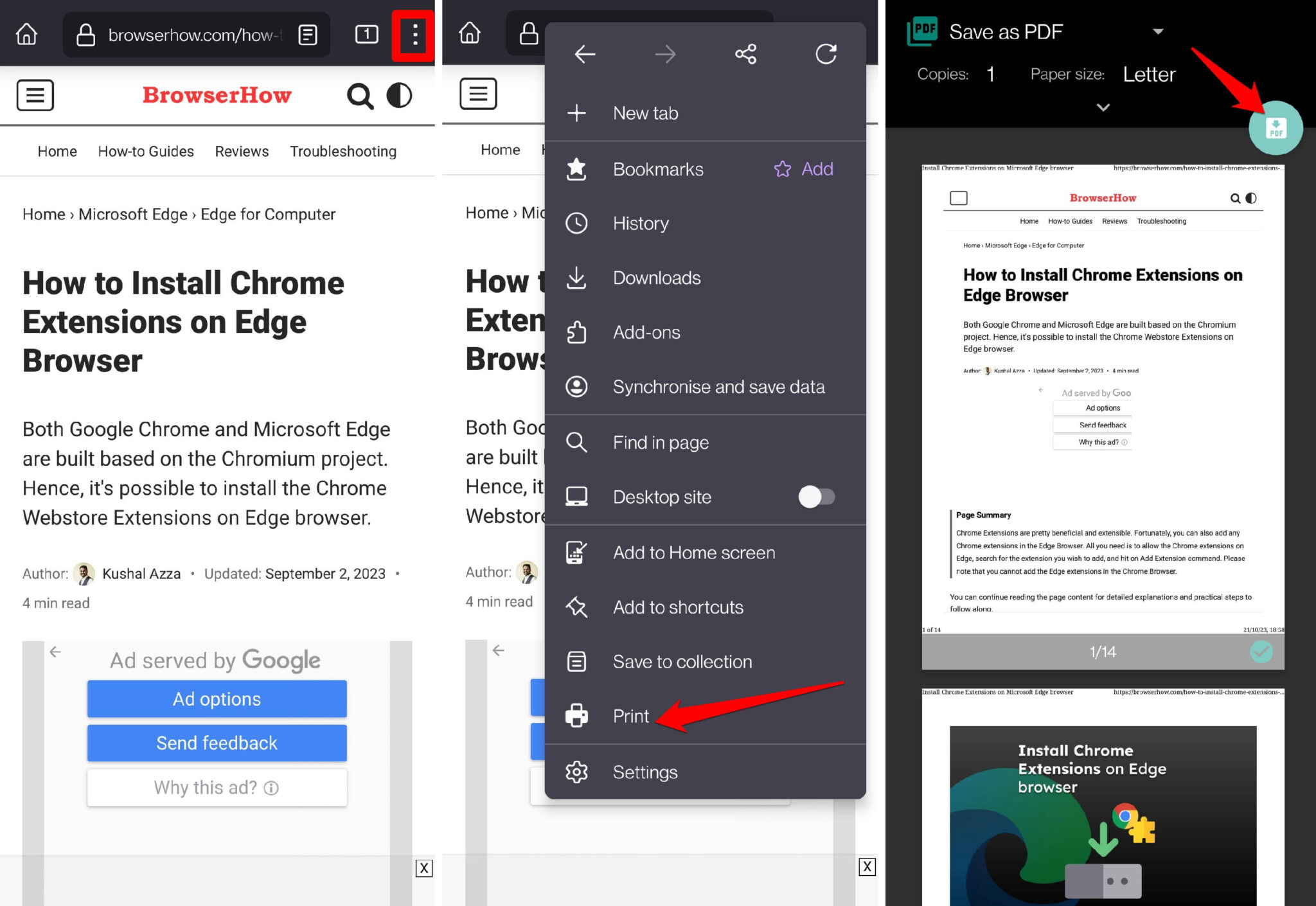 How to Download a Page to Read in airplane Mode in Firefox on Android