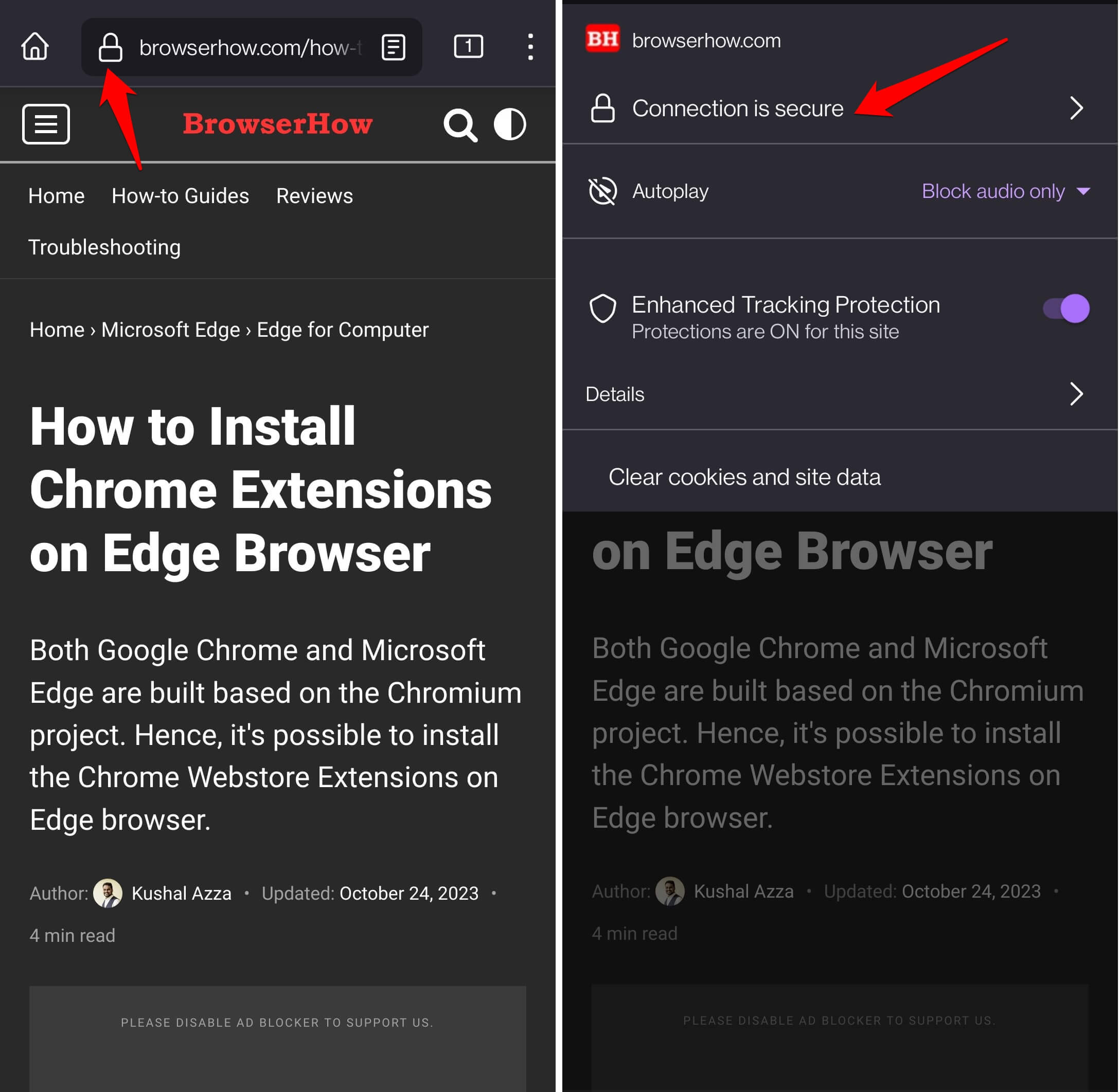 check if a website is secure on Firefox Android 