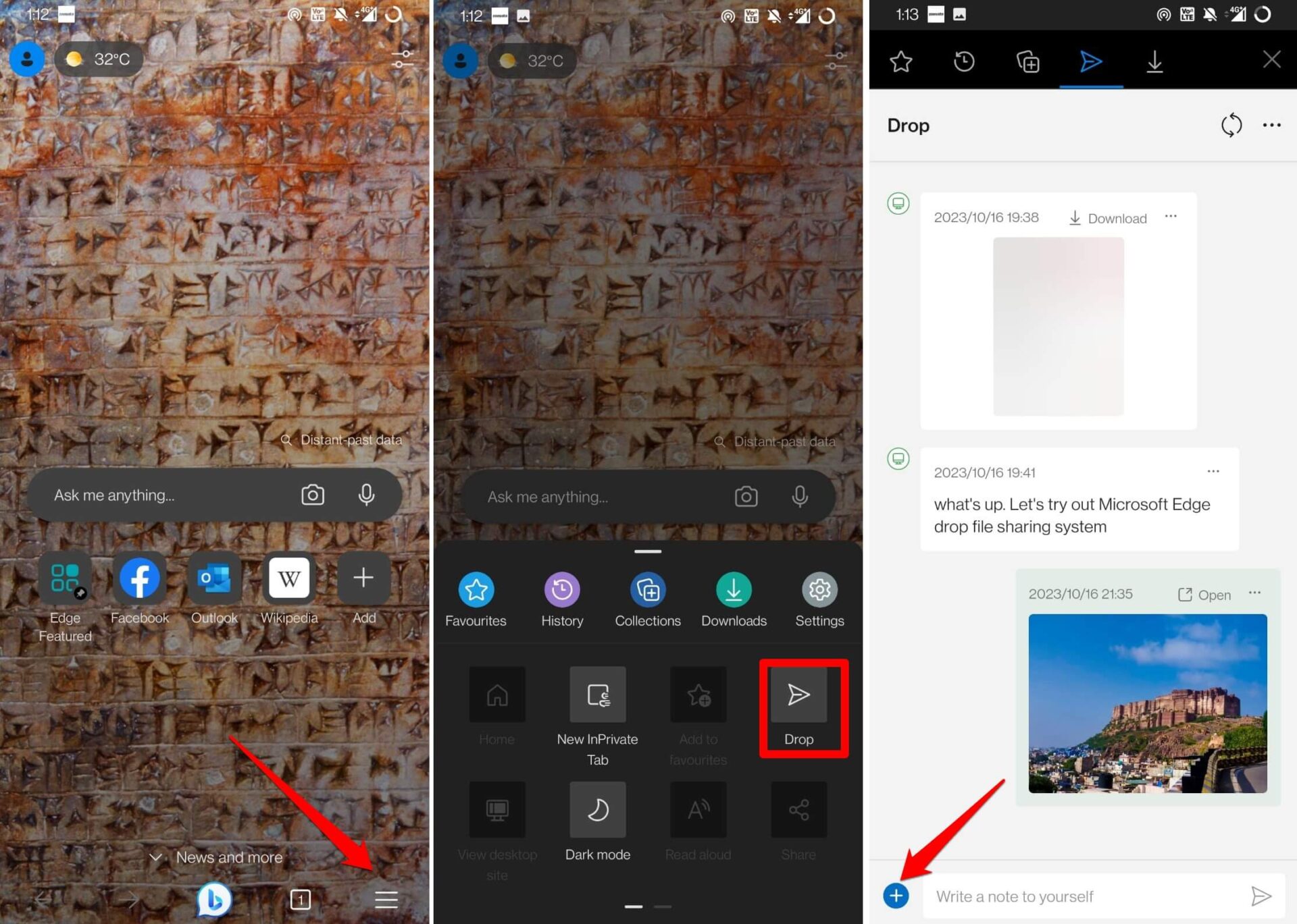 How to Use Microsoft Edge Drop to Share Files and images