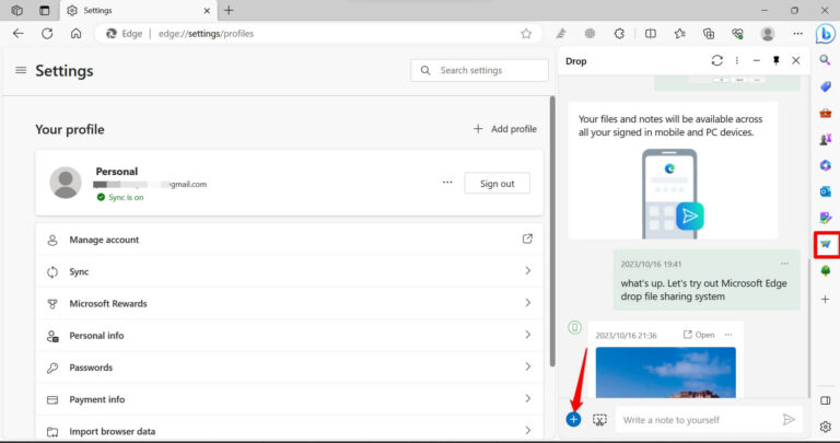 How to Use Microsoft Edge Drop to Share Files and images