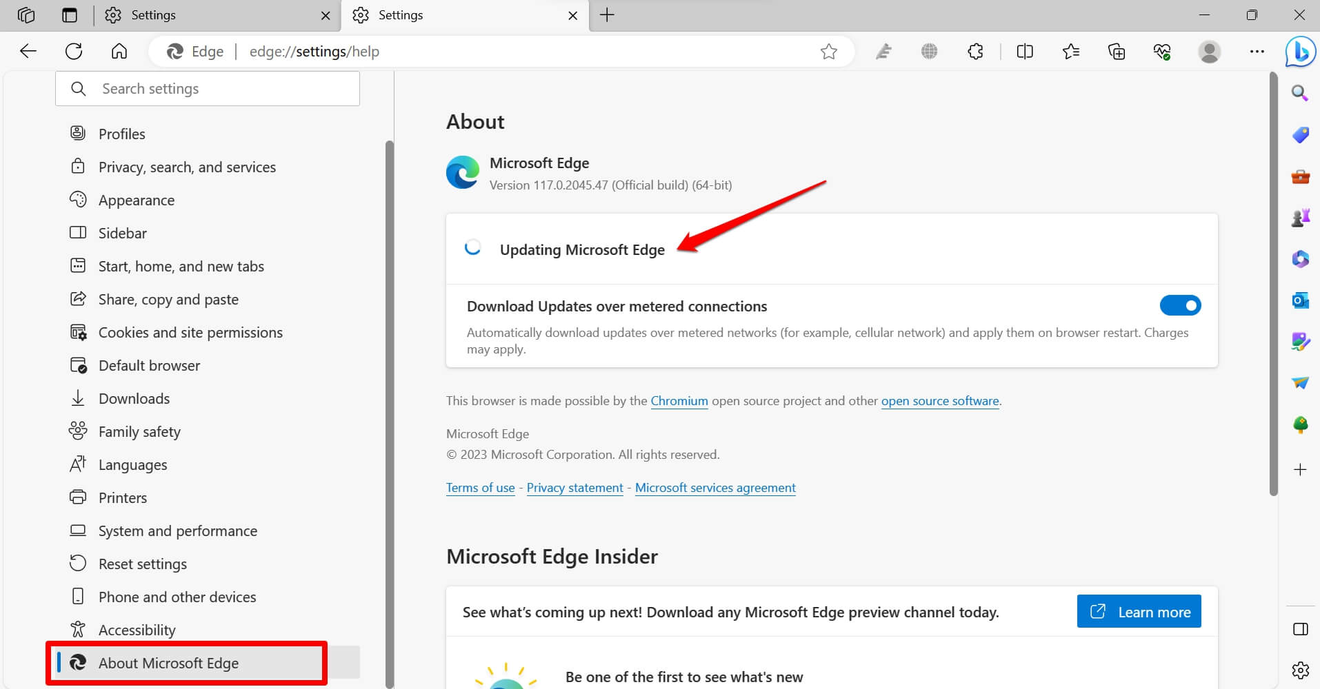update Microsoft Edge