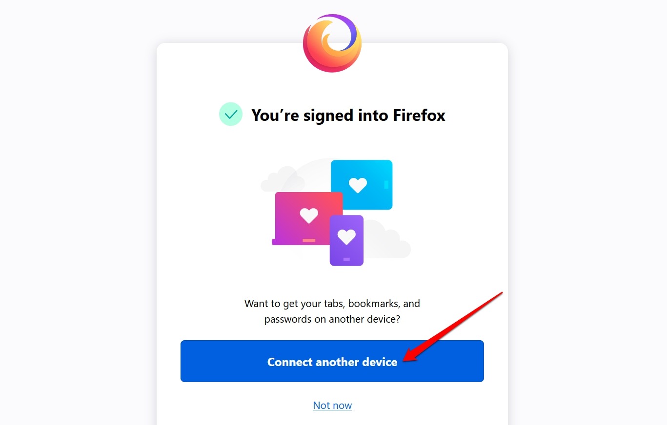 connect another device to firefox account