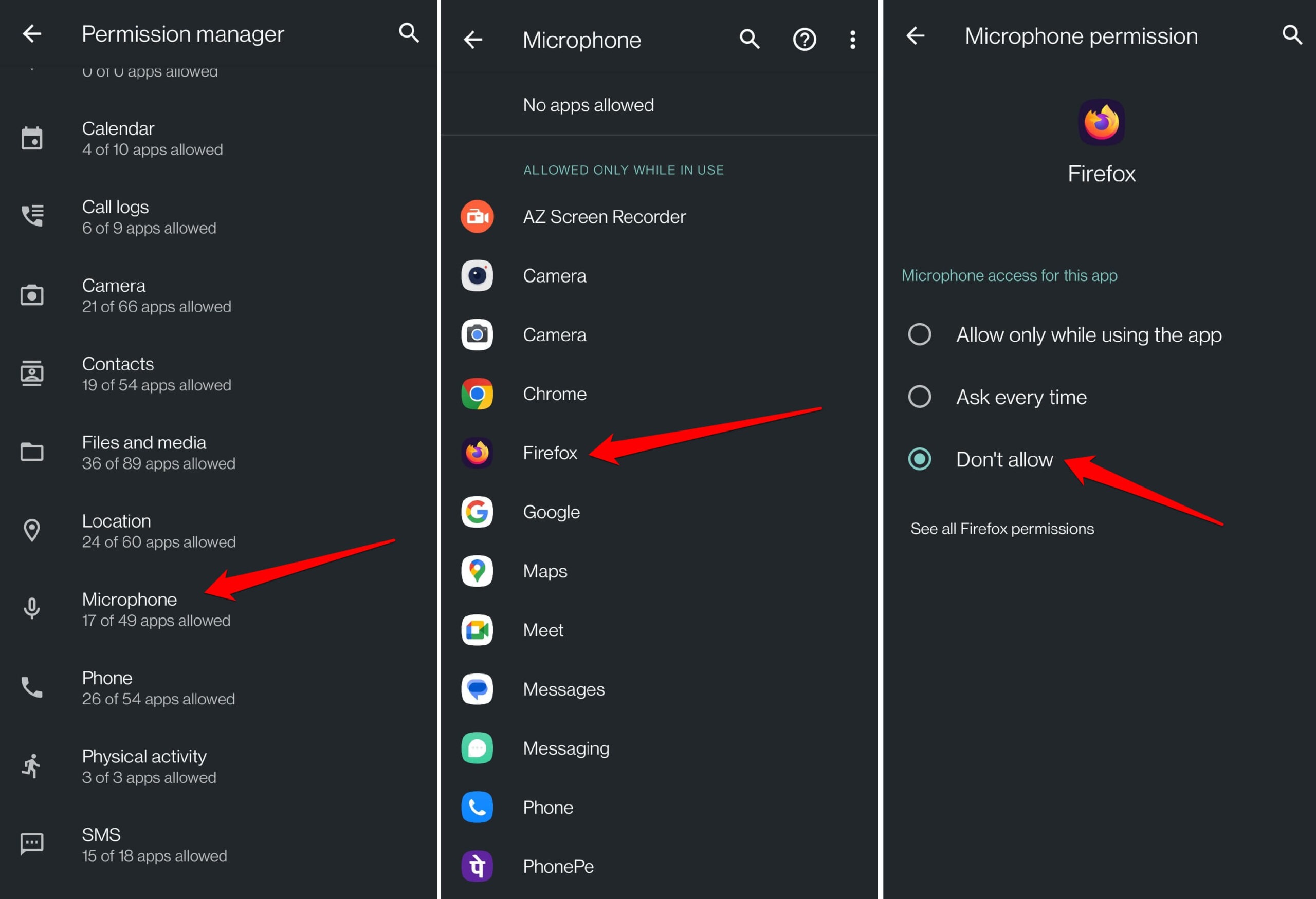 disable-Firefox-microphone access from Android settings