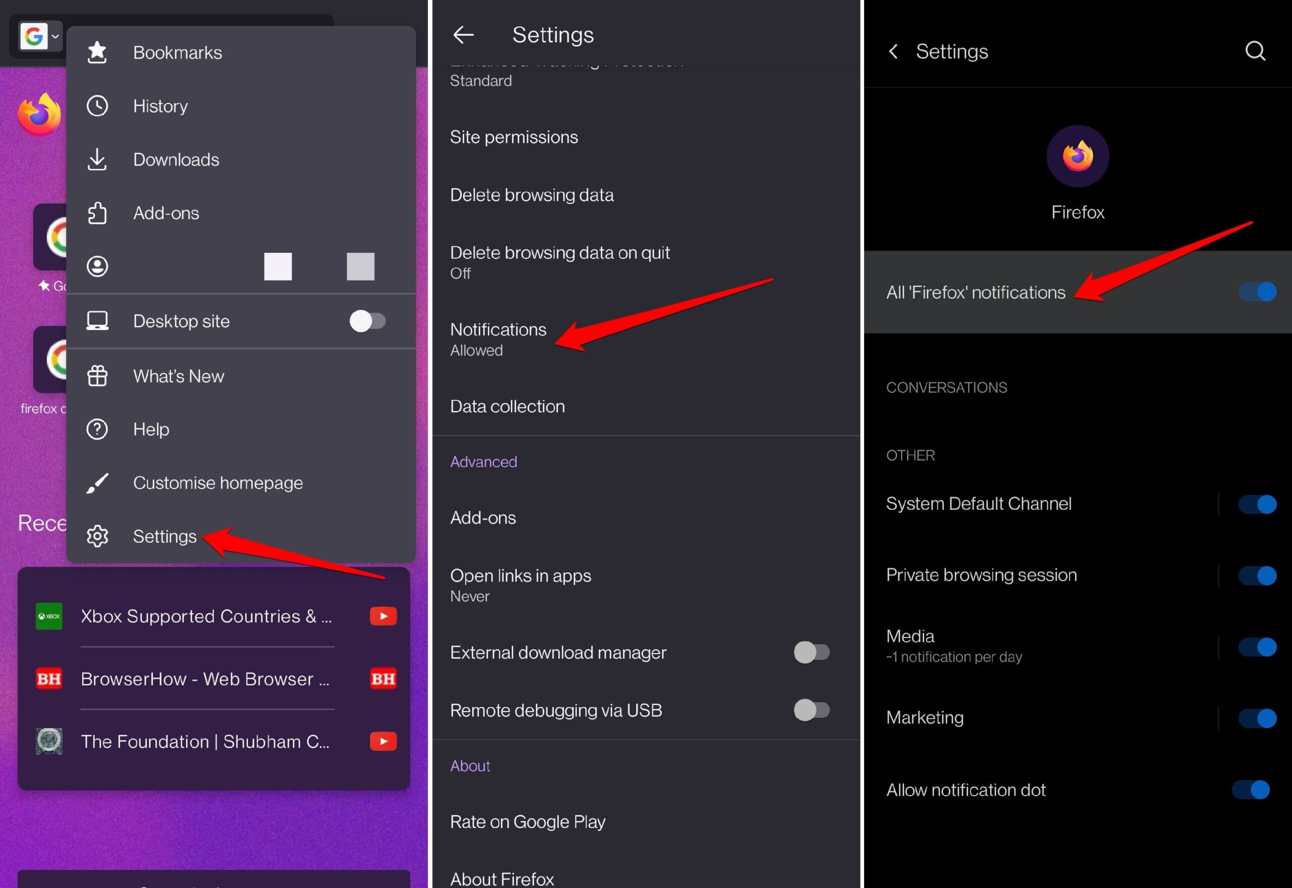 enable all firefox notifications on Android scaled