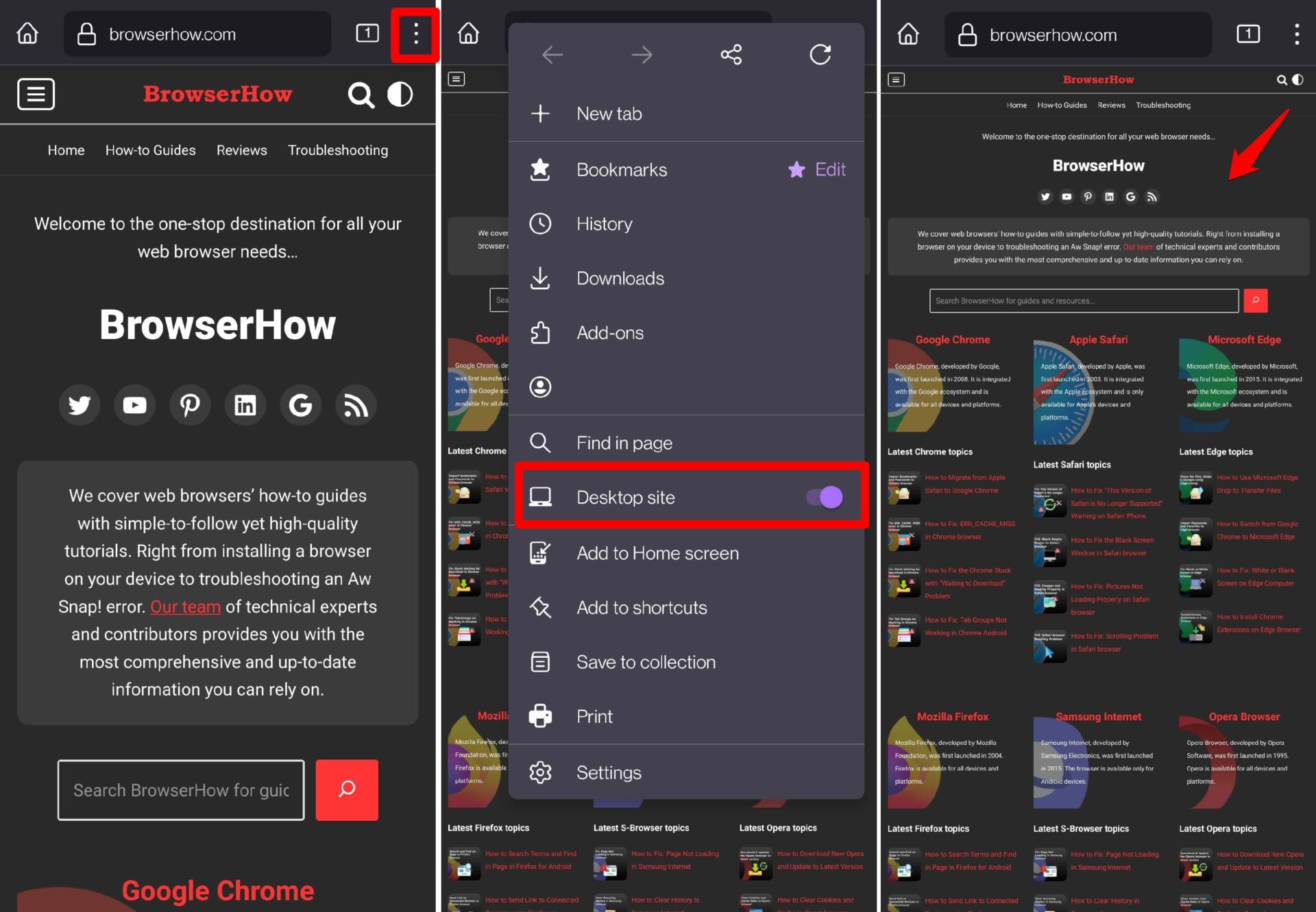 Firefox Desktop Android How to Enable Desktop Site View Layout in Firefox on Android