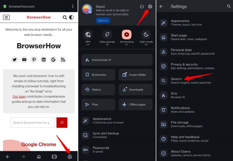 Opera Is Search Engine How to Change Search Engine in Opera on Android