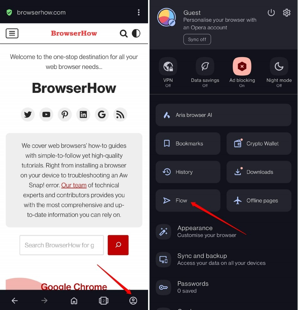 opera flow on Android