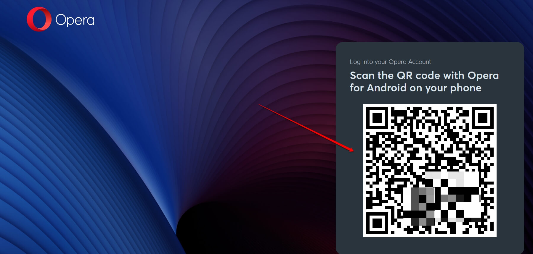 qr scanner on Opera connect