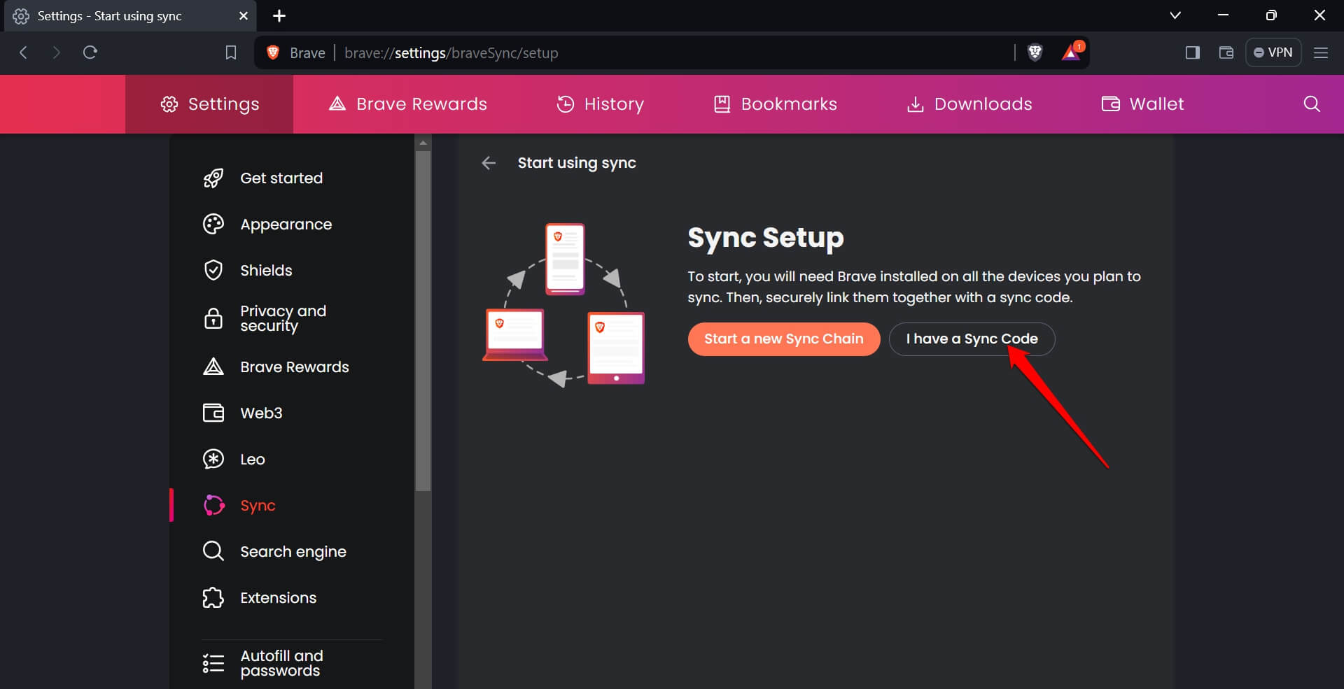 I have a sync code