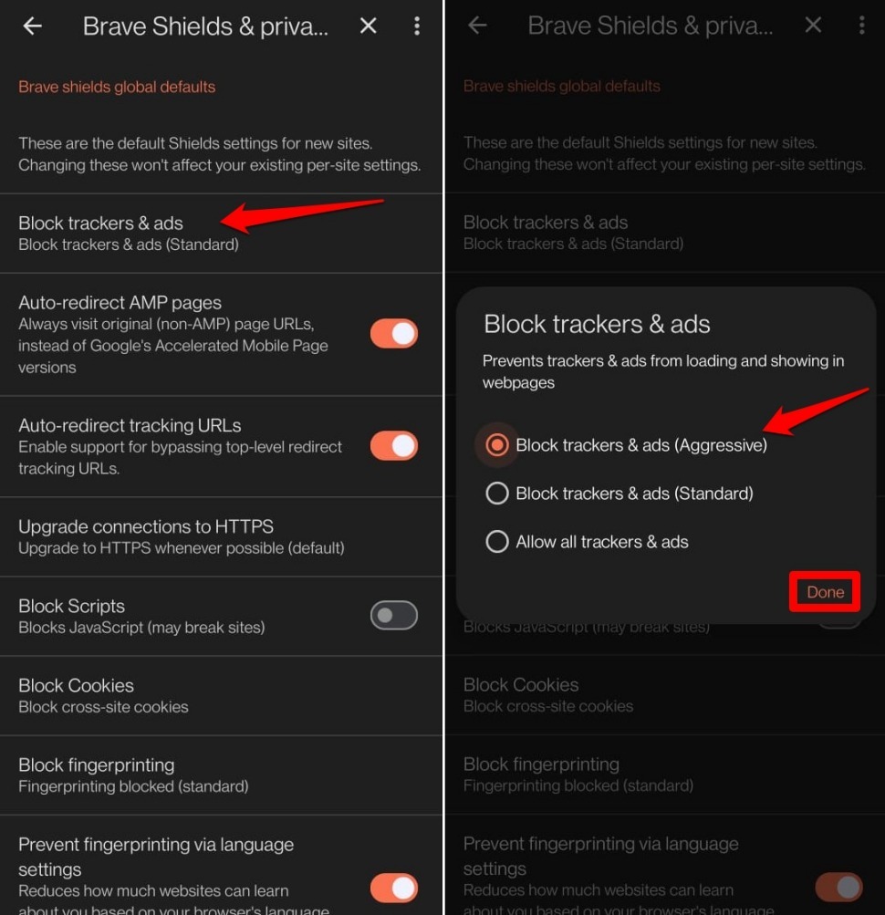 block ads on Brave android