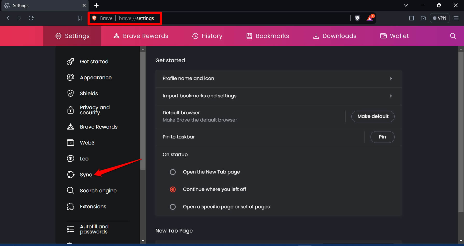 brave sync on PC