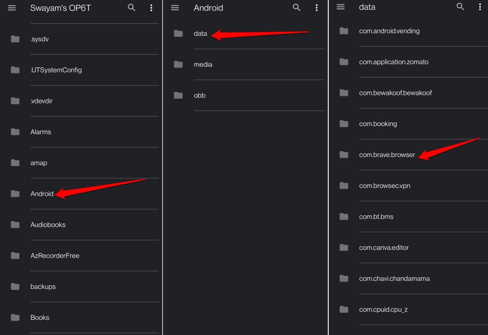 how to access brave browser cache in Android