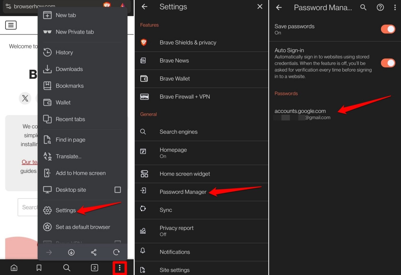 view saved password on brave browser password manager