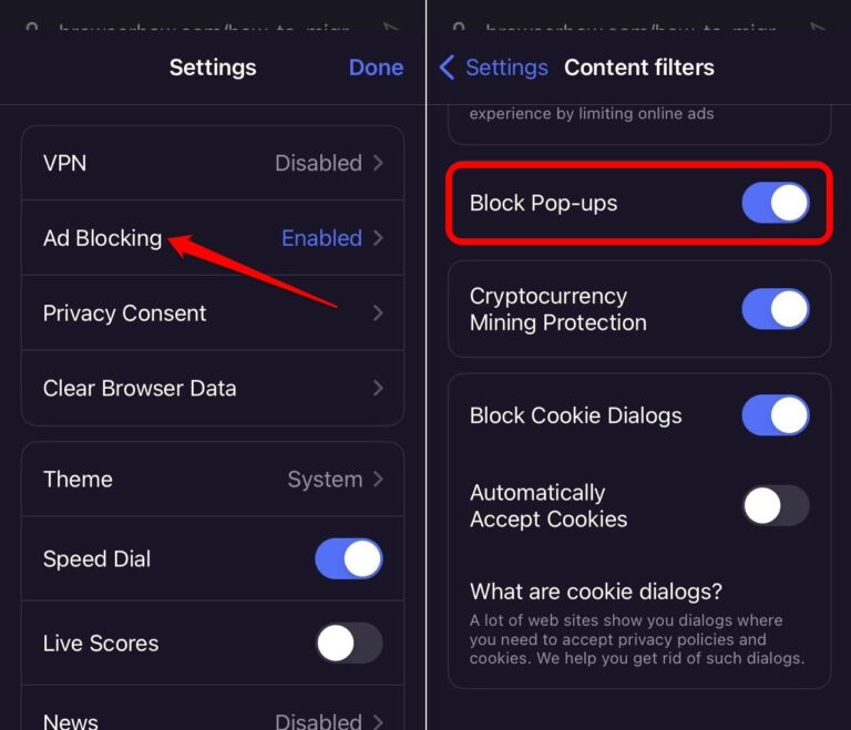 How to Allow or Block Pop-ups in Opera on iPhone or iPad