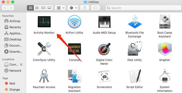 Activity Monitor app in Mac OS