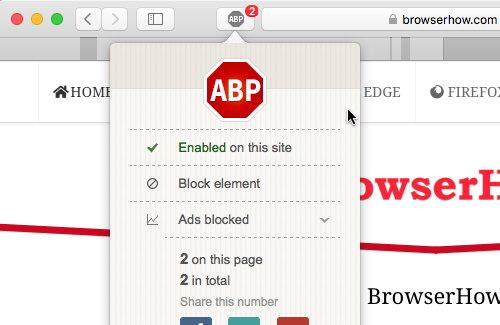 AdBlock extensions on Safari browser