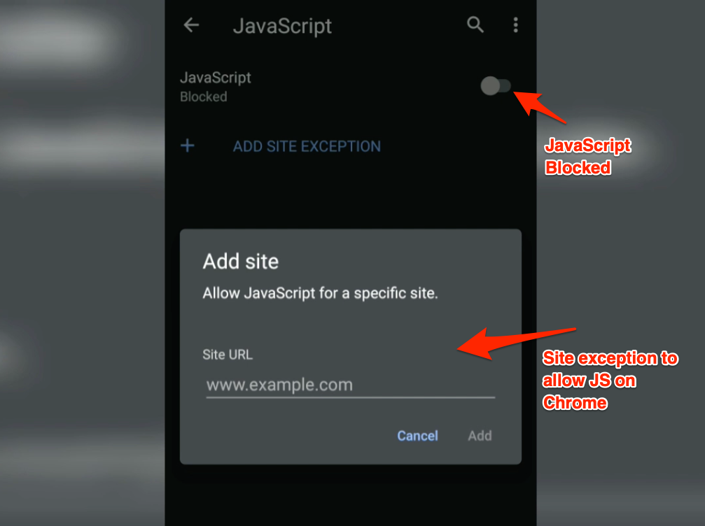 enable javascript on chrome