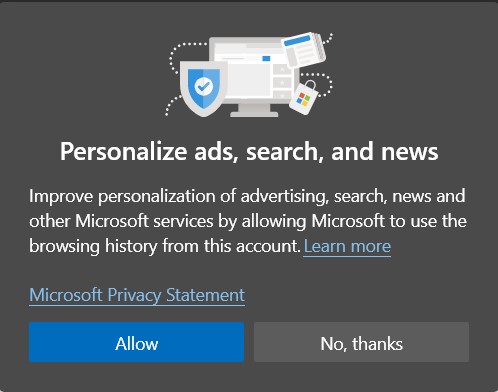 Allow or Block Personalized Ads on Microsoft Edge