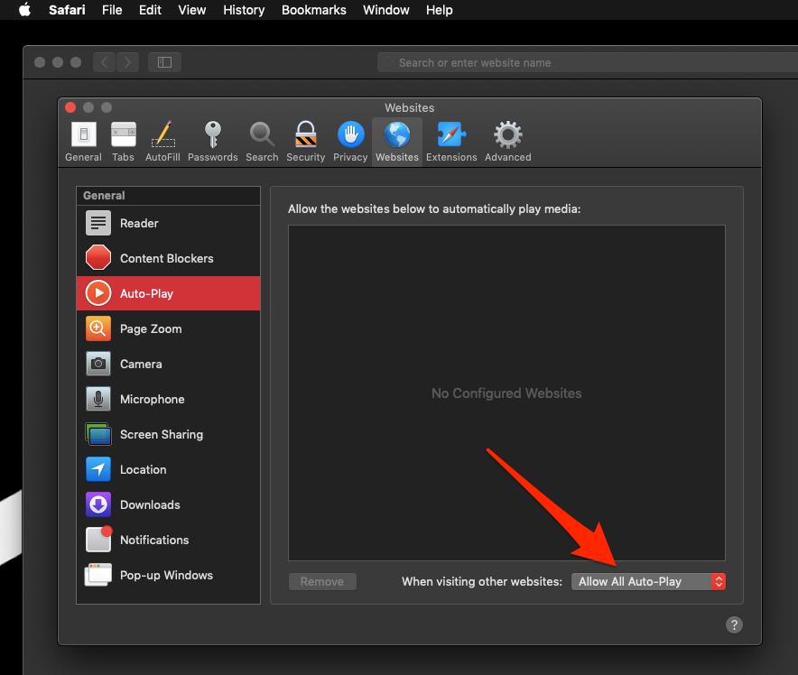 Allow Auto-Play Sound in Safari Browser Mac OS