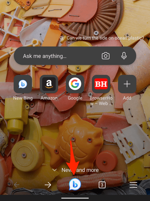 Bing Chat Icon in Edge for Android