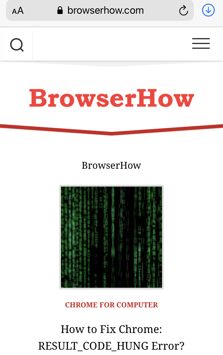 BrowserHow homepage on Safari iPhone