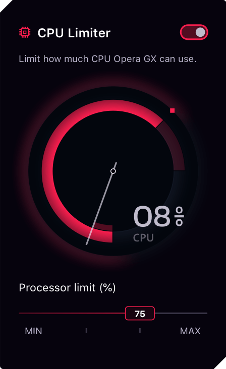 CPU Limiter in Opera GX Gaming Browser