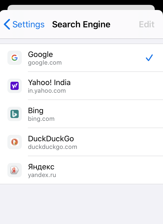 Chrome iOS Default Search Engine Google