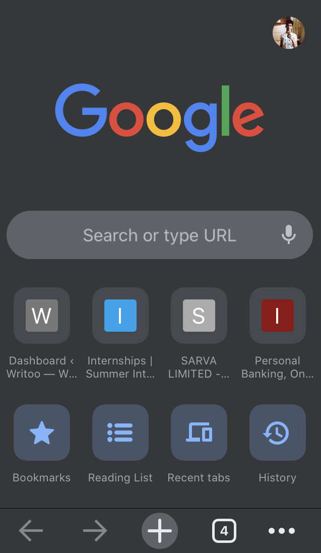 Chrome iOS Home Screen