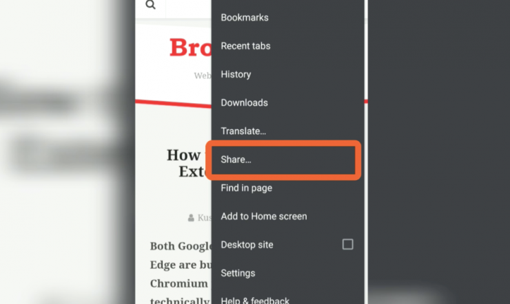 How to Share Page and Site Link from Chrome on Android