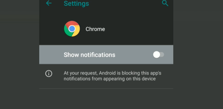 Chrome Show Notifications Toggle Button OFF