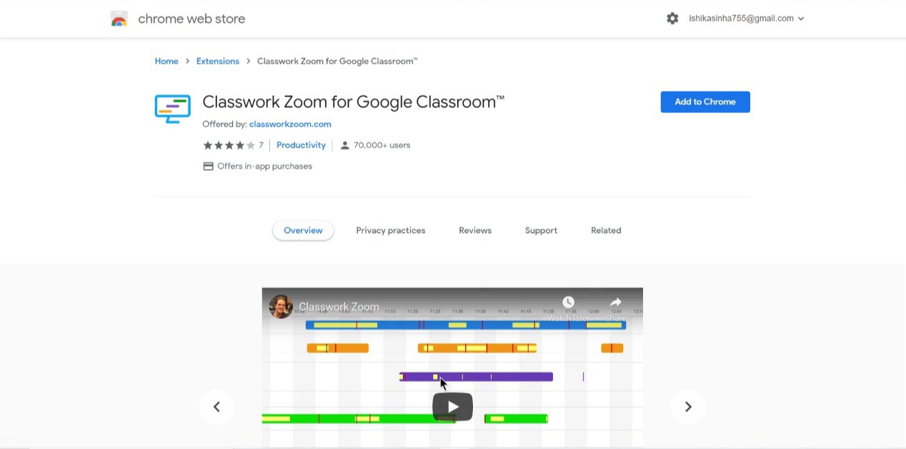 Classwork Zoom for Google Classroom extension