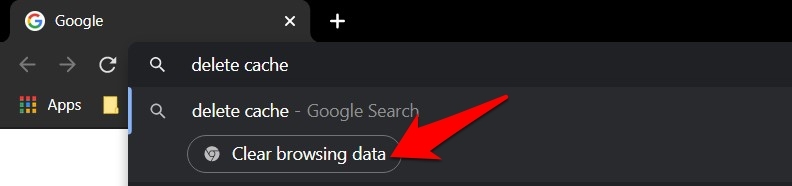 Clear browsing data Google Chrome Actions