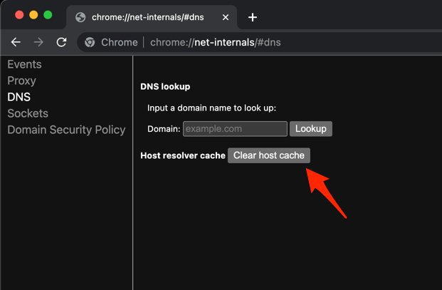 Clear Chrome DNS Host Cache on Computer