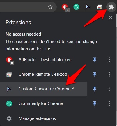 How to change the cursor pointer in Chrome on the computer - BrowserHow