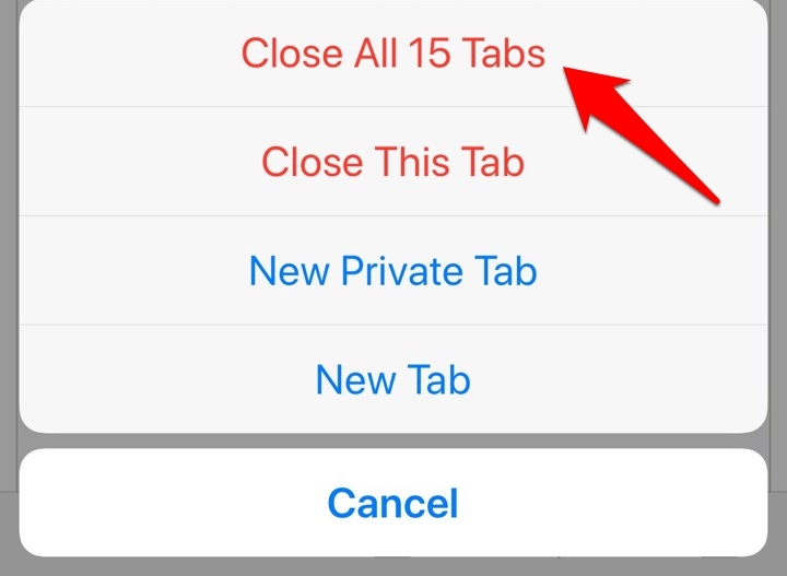Close Tabs in iPhone Safari browser