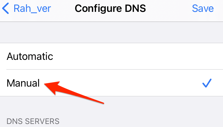 Configure DNS Servers Settings in iPhone