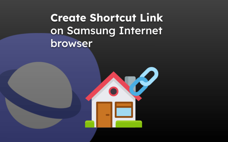 Create Shortcut Link on Samsung Internet browser