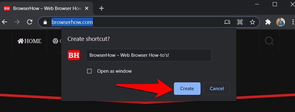 Create a Shortcut on Chrome Computer