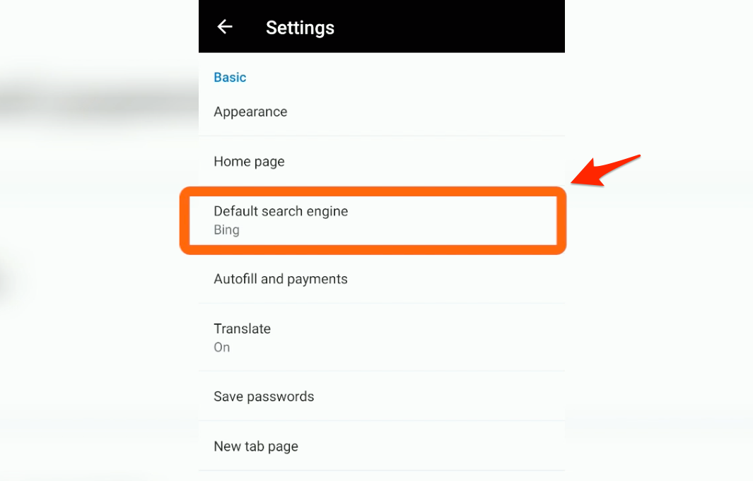 how to make google default search engine on android