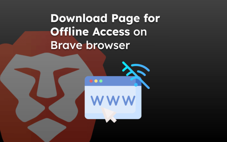 Download Page for Offline Access on Brave browser