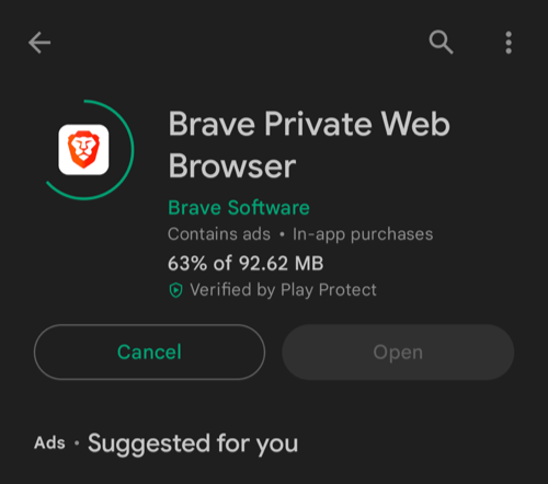 Download and Update Brave browser on Android Play Store