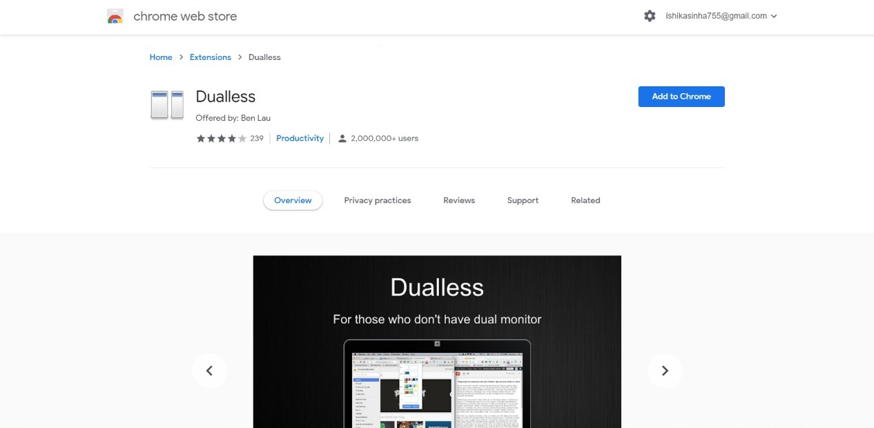 Dualless Chrome Extension