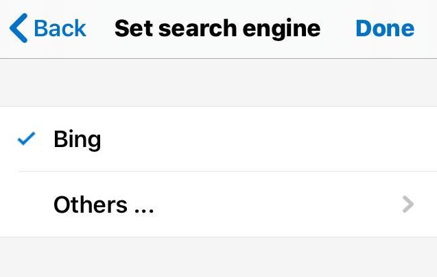 Edge iOS Change Default Search Engine