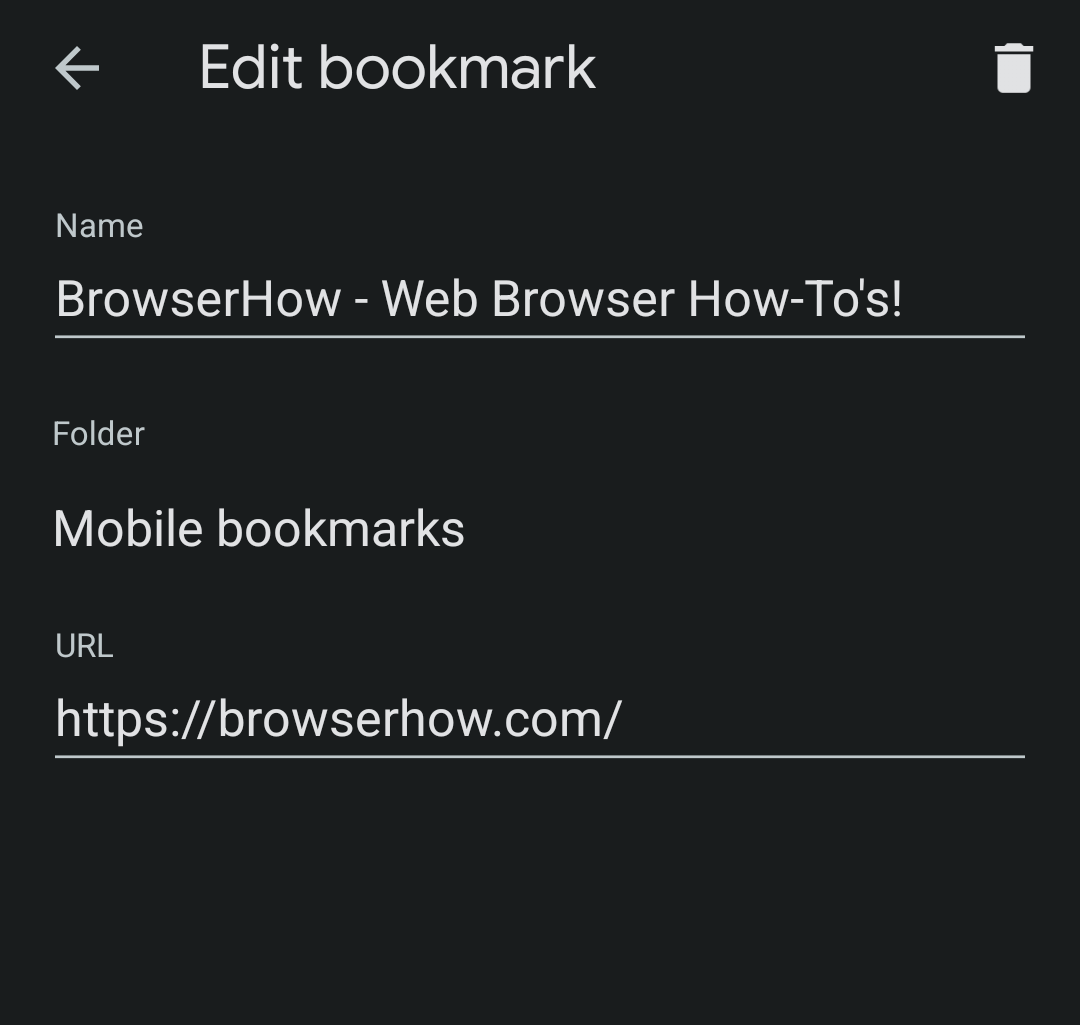 Edit Saved Bookmarks in Chrome for Android