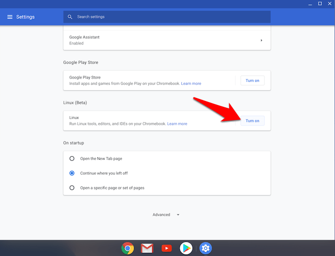 Install and Enable Linux Support on ChromeOS Chromebook