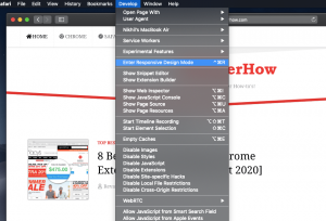 How to View Mobile Site Layout in Safari browser on Mac