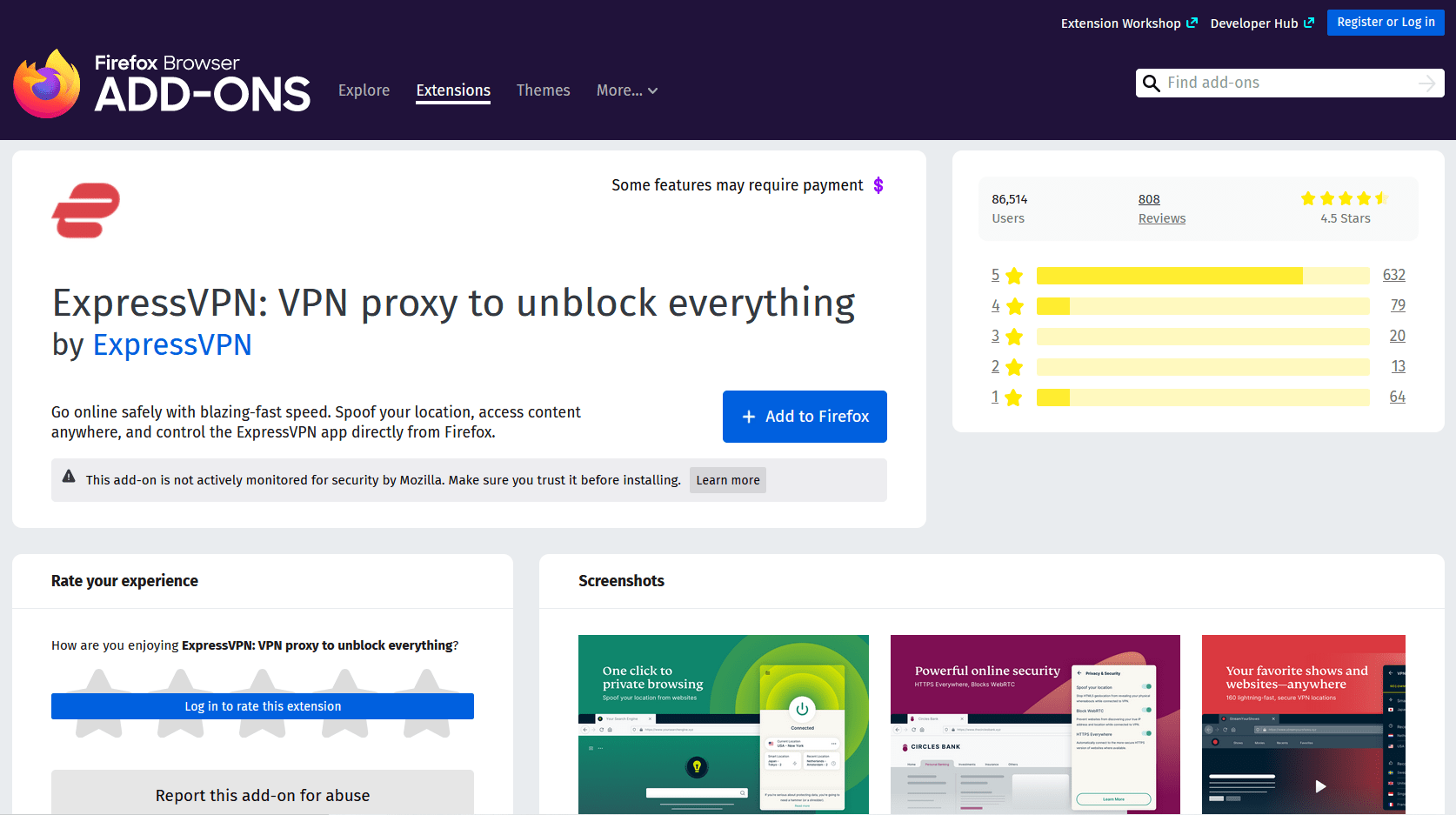 ExpressVPN Firefox Add-on