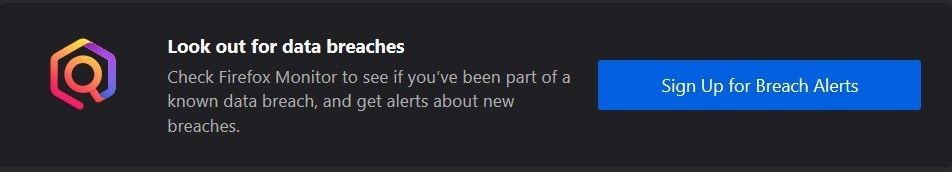 Firefox Email Breach Alert Signup