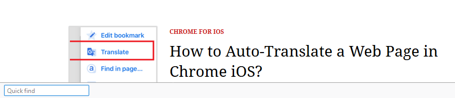 Firefox Quick find search bar