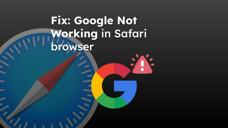 Fix Google Not Working in Safari browser